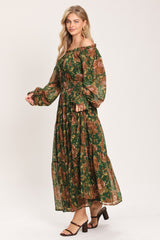 TERRACOTTA TRAIL WOVEN MIDI DRESS