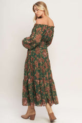 TERRACOTTA TRAIL WOVEN MIDI DRESS - Flying Tomato - Flyclothing LLC