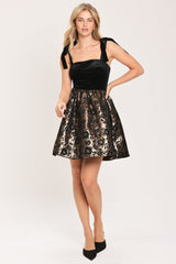 CELEBRATION NIGHT VELVET WOVEN MINI DRESS - Flying Tomato - Flyclothing LLC