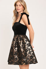 CELEBRATION NIGHT VELVET WOVEN MINI DRESS - Flying Tomato - Flyclothing LLC