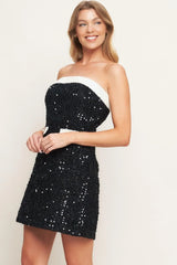 MIDNIGHT GLAM SEQUIN MINI DRESS - Flying Tomato - Flyclothing LLC