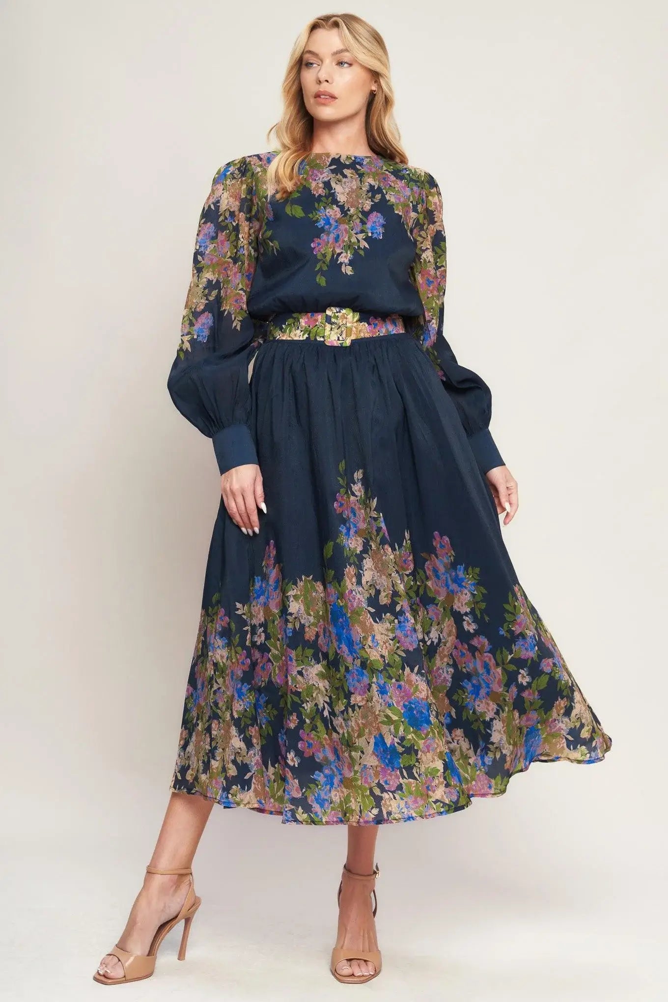 CHARMING TAPESTRY WOVEN MIDI DRESS - Flying Tomato - Flyclothing LLC