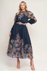 CHARMING TAPESTRY WOVEN MIDI DRESS - Flying Tomato - Flyclothing LLC