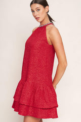 SPARKLE & SWIRL WOVEN MINI DRESS - Flying Tomato - Flyclothing LLC