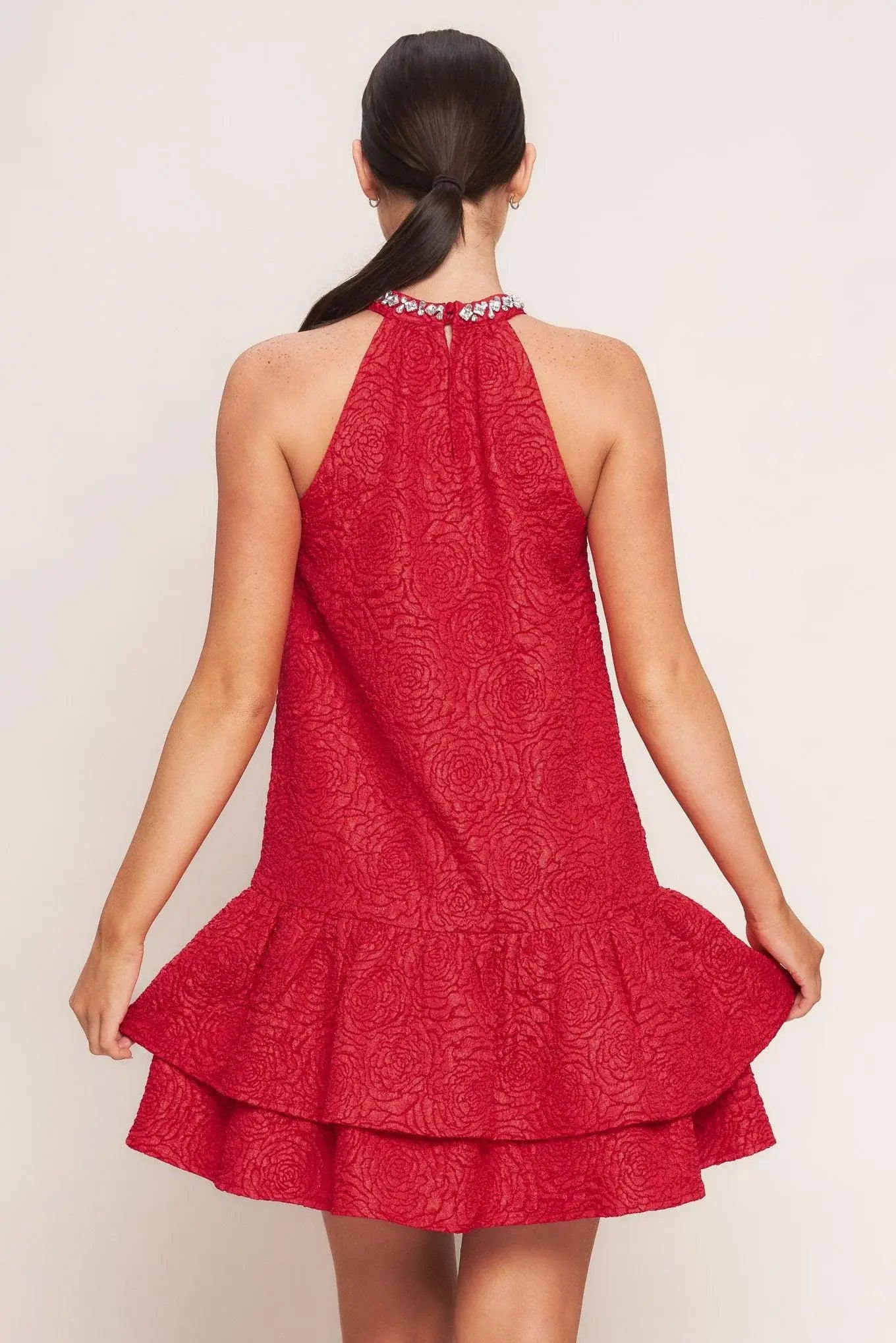 SPARKLE & SWIRL WOVEN MINI DRESS - Flying Tomato - Flyclothing LLC