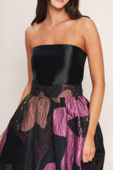 ABSTRACT ROSE WOVEN MIDI DRESS - Flying Tomato - Flyclothing LLC