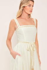MOONLIT GARDEN WOVEN MIDI DRESS - Flying Tomato - Flyclothing LLC