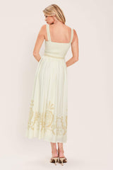 MOONLIT GARDEN WOVEN MIDI DRESS - Flying Tomato - Flyclothing LLC