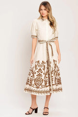 ROMANTIC HEIRLOOM WOVEN MIDI DRESS - Flying Tomato - Flyclothing LLC