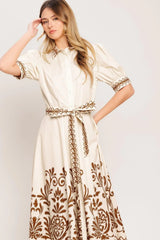 ROMANTIC HEIRLOOM WOVEN MIDI DRESS - Flying Tomato - Flyclothing LLC