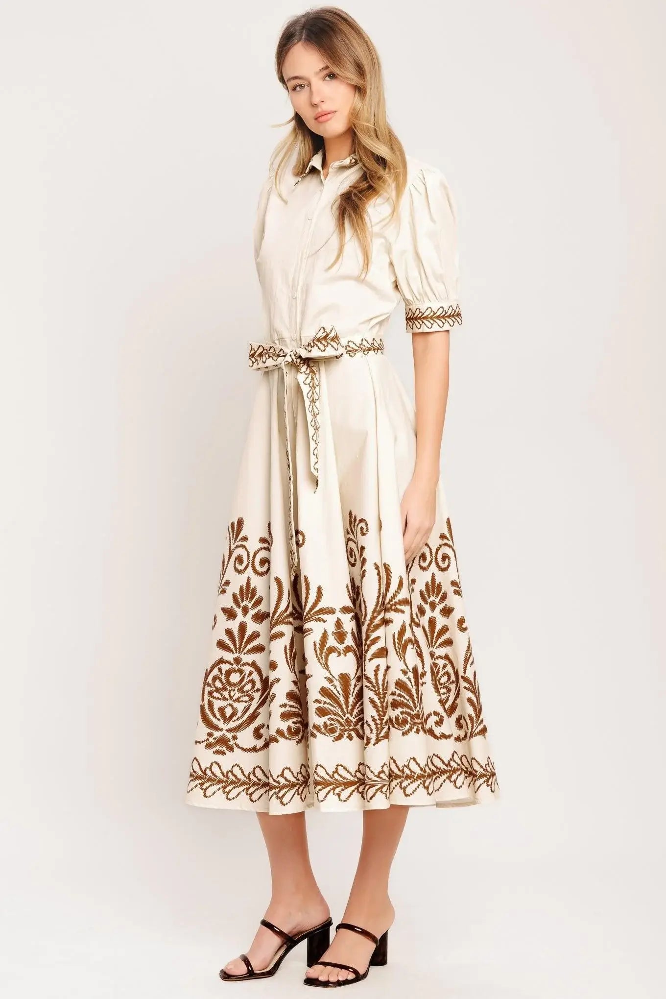 ROMANTIC HEIRLOOM WOVEN MIDI DRESS - Flying Tomato - Flyclothing LLC