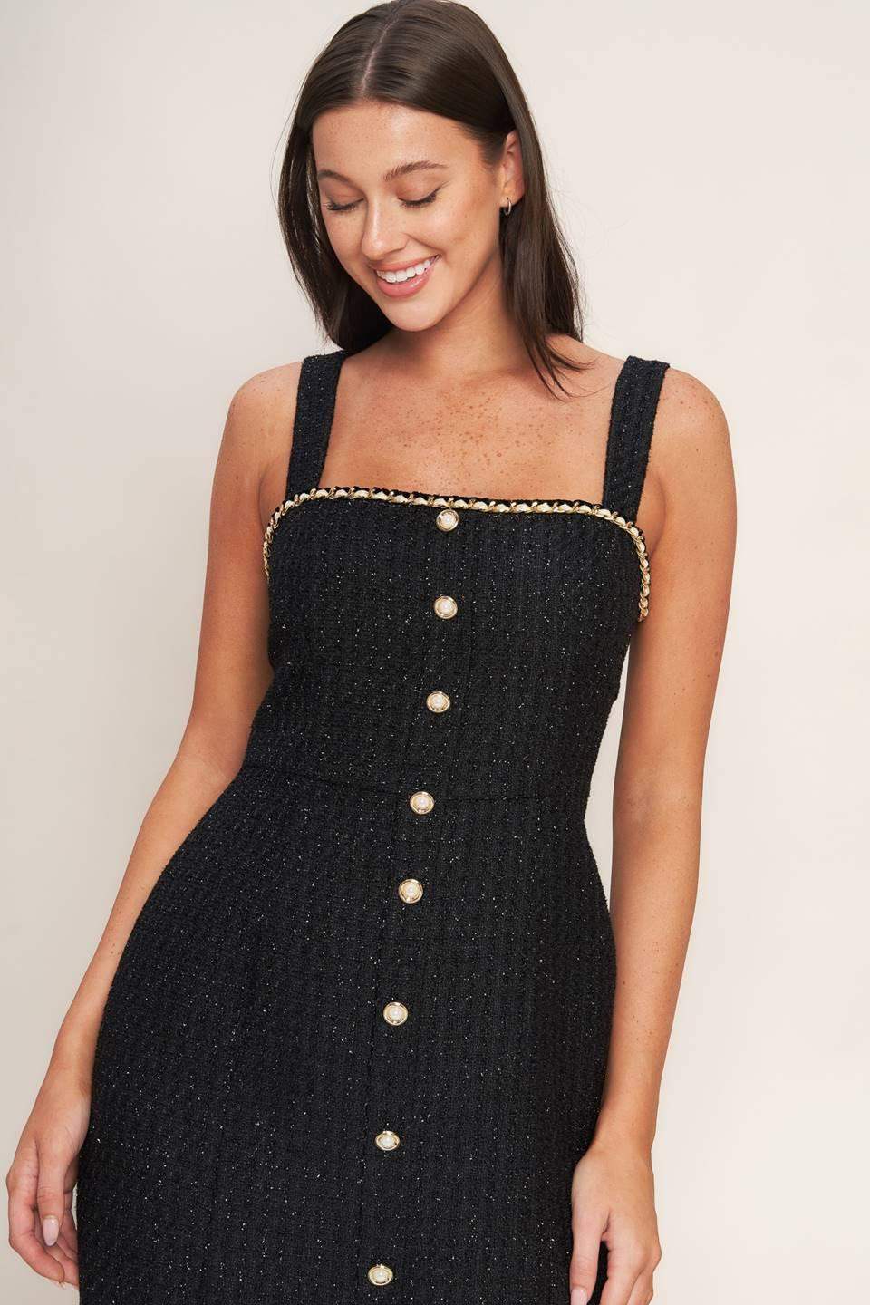MONACO HOUR TWEED MINI DRESS - Flying Tomato - Flyclothing LLC