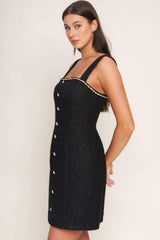 MONACO HOUR TWEED MINI DRESS - Flying Tomato - Flyclothing LLC