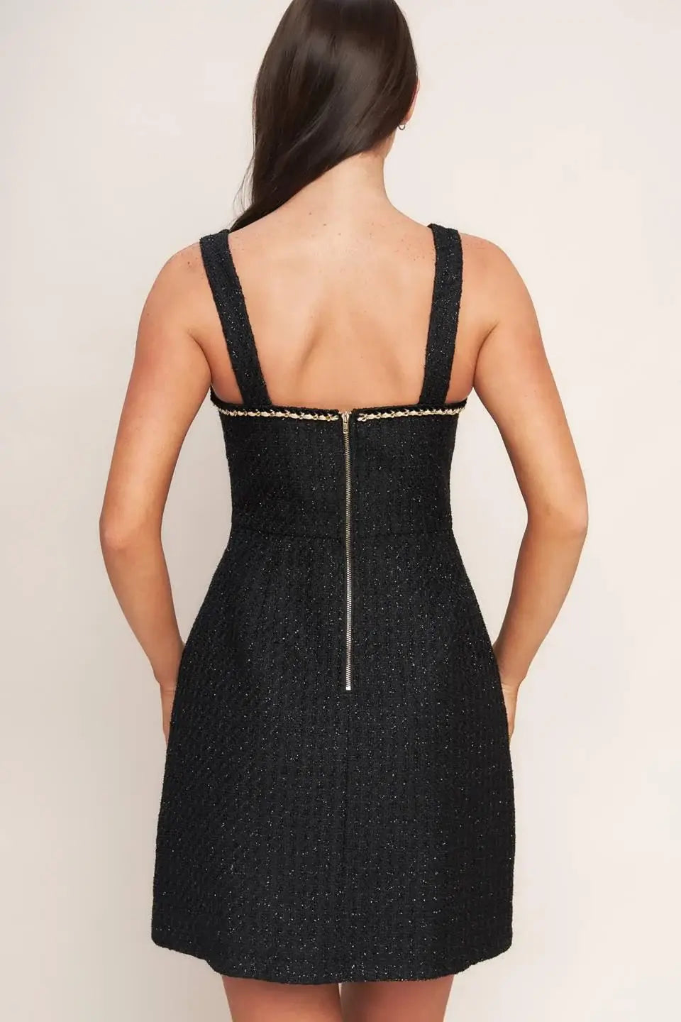 MONACO HOUR TWEED MINI DRESS - Flying Tomato - Flyclothing LLC