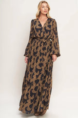 MIDNIGHT MOSS WOVEN JACQUARD MAXI DRESS - Flying Tomato - Flyclothing LLC