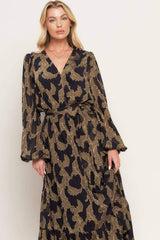 MIDNIGHT MOSS WOVEN JACQUARD MAXI DRESS - Flying Tomato - Flyclothing LLC