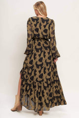 MIDNIGHT MOSS WOVEN JACQUARD MAXI DRESS - Flying Tomato - Flyclothing LLC