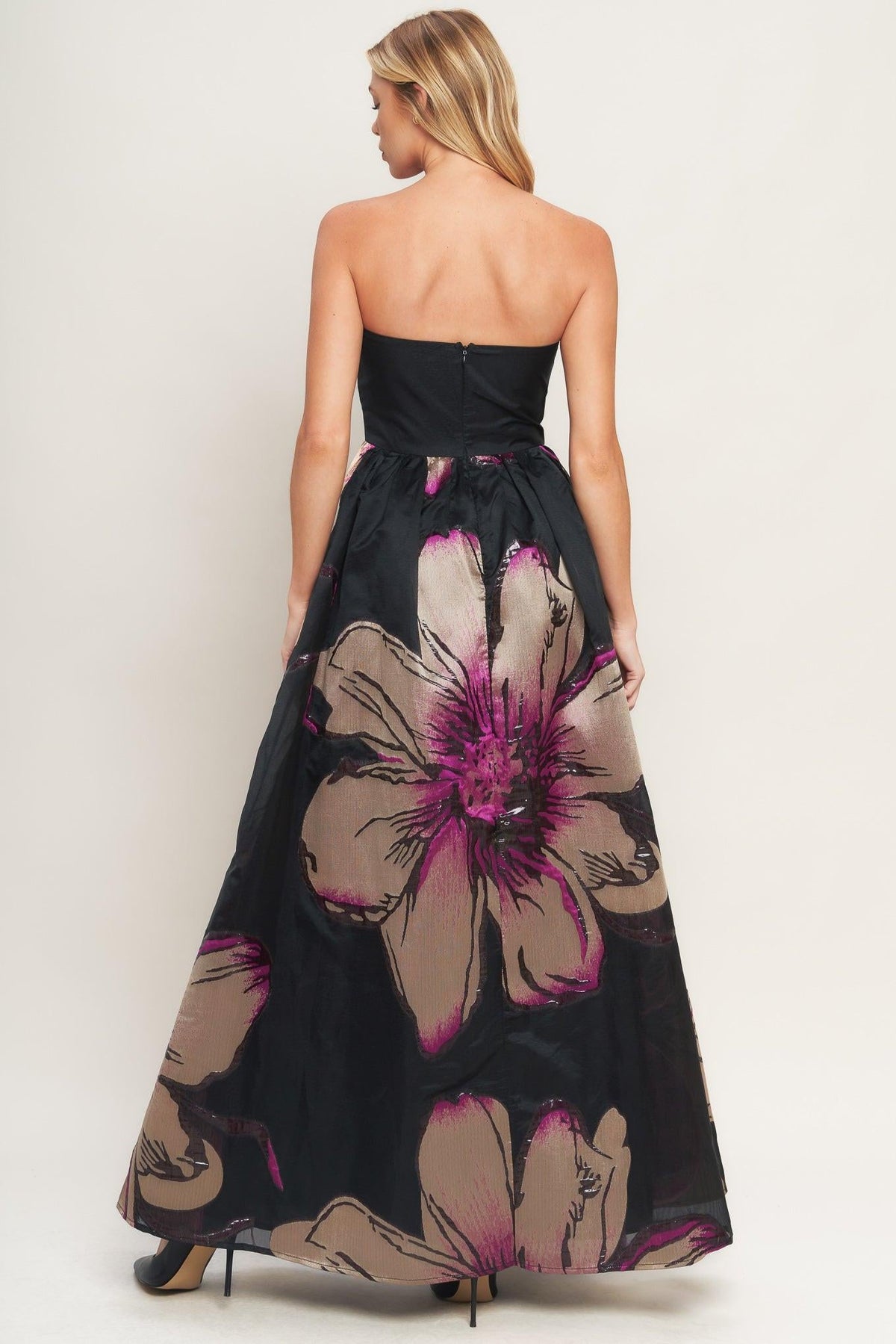 GILDED FLOWER WOVEN MAXI DRESS - Flying Tomato - Flyclothing LLC