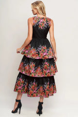 THE BOTANICAL BALLGOWN WOVEN MIDI DRESS - Flying Tomato - Flyclothing LLC