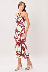 PALM SIREN WOVEN MIDI DRESS - Flying Tomato - Flyclothing LLC