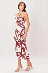 PALM SIREN WOVEN MIDI DRESS - Flying Tomato - Flyclothing LLC