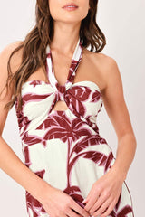 PALM SIREN WOVEN MIDI DRESS - Flying Tomato - Flyclothing LLC