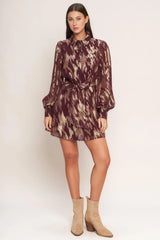 METALLIC MUSE WOVEN MINI DRESS - Flying Tomato - Flyclothing LLC