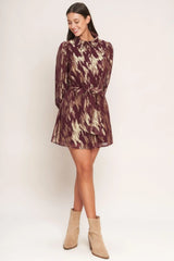 METALLIC MUSE WOVEN MINI DRESS - Flying Tomato - Flyclothing LLC