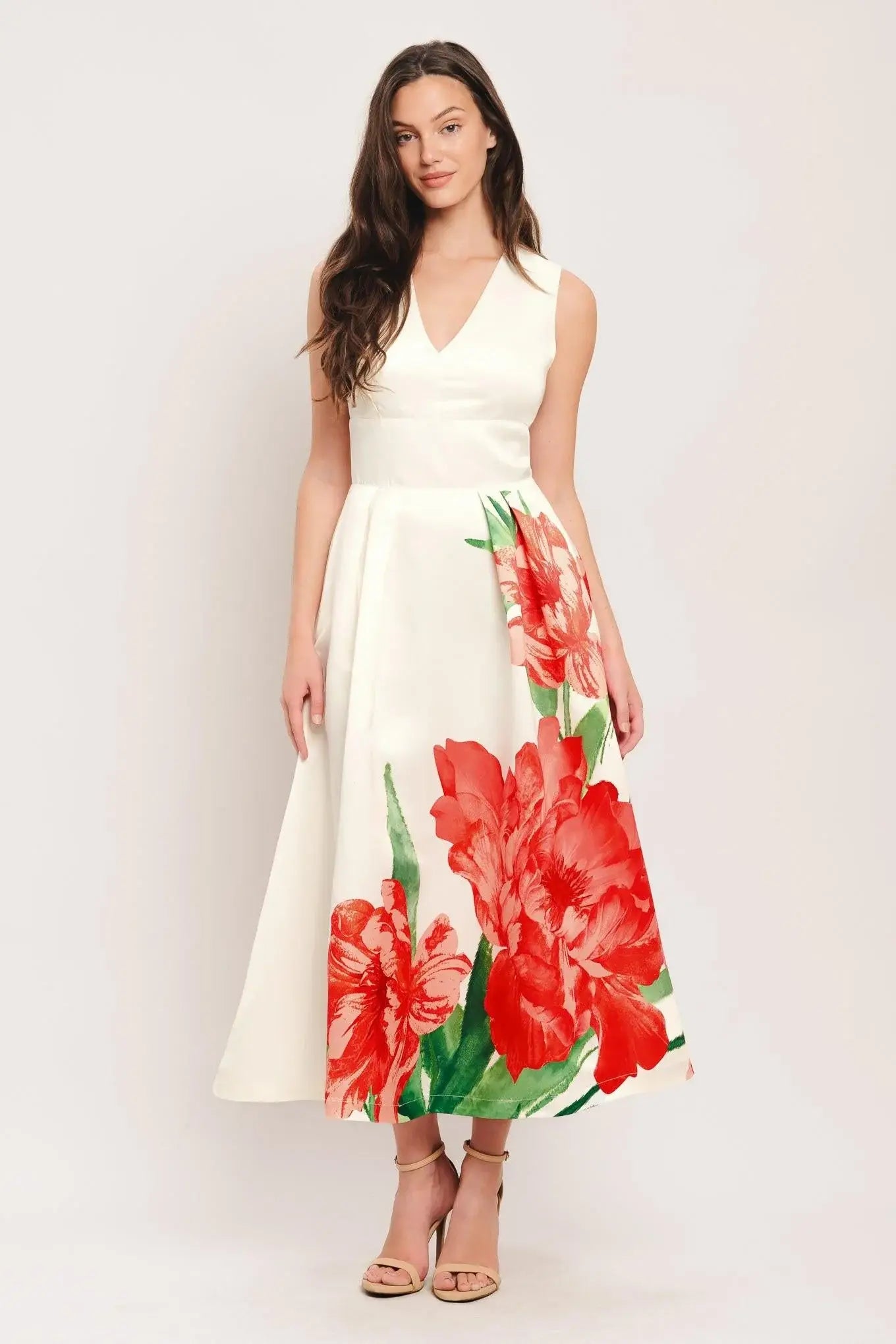 ROMANCE EDIT WOVEN MIDI DRESS - Flying Tomato - Flyclothing LLC