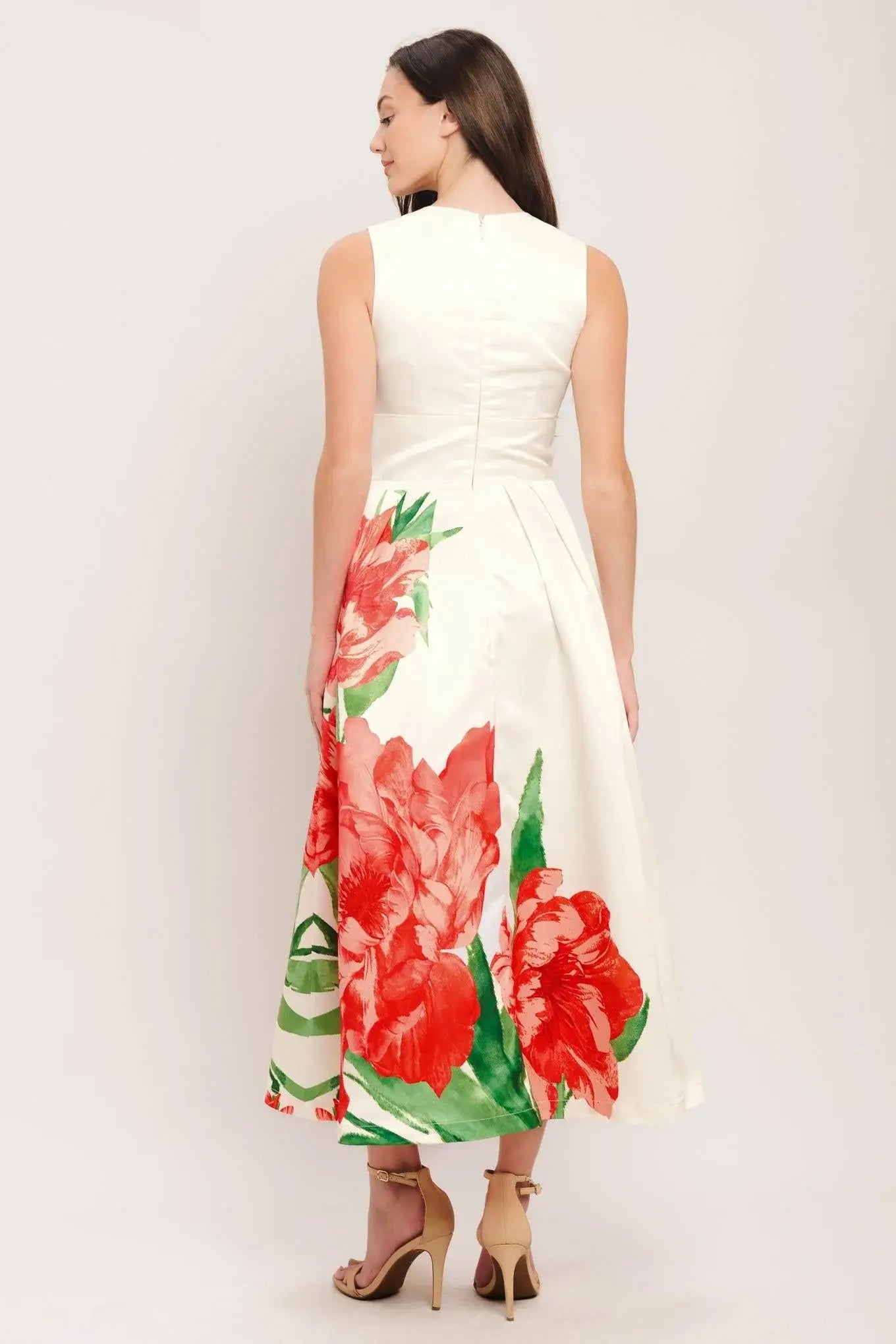 ROMANCE EDIT WOVEN MIDI DRESS - Flying Tomato - Flyclothing LLC