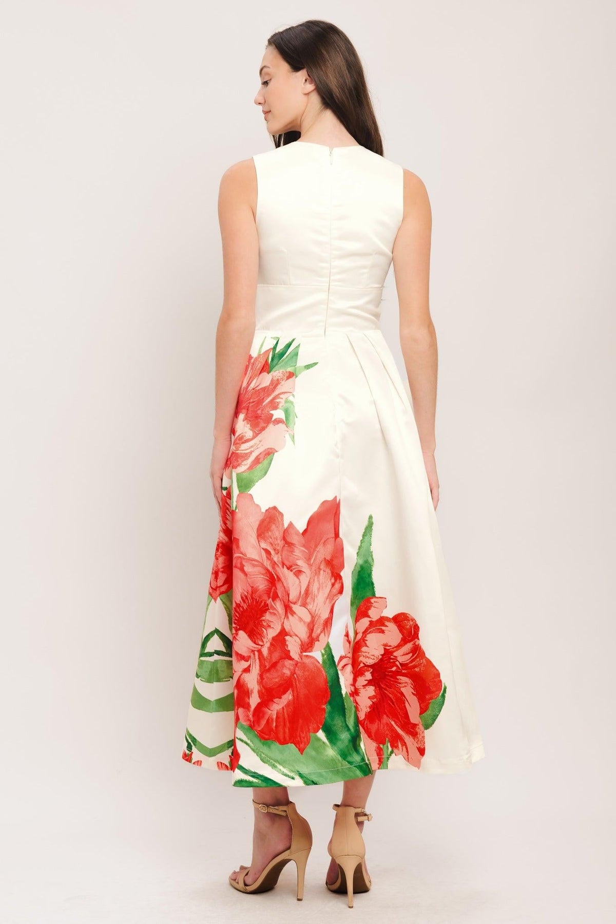 ROMANCE EDIT WOVEN MIDI DRESS - Flying Tomato - Flyclothing LLC