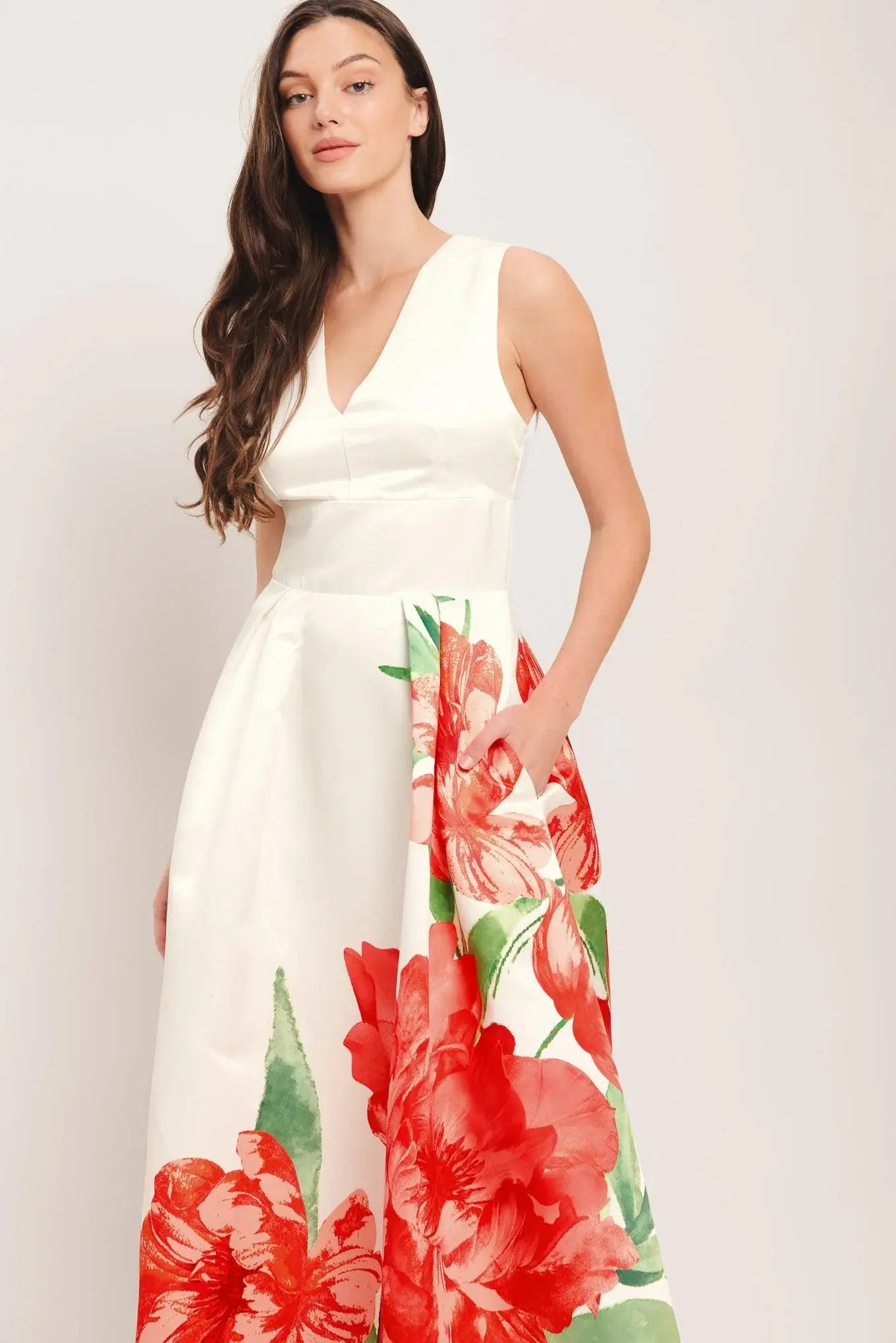 ROMANCE EDIT WOVEN MIDI DRESS - Flying Tomato - Flyclothing LLC