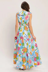 PINEAPPLE PARADISE WOVEN MAXI DRESS - Flying Tomato - Flyclothing LLC