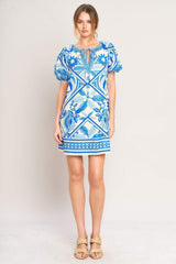BLUE LAGOON RESORT WOVEN MINI DRESS - Flying Tomato - Flyclothing LLC