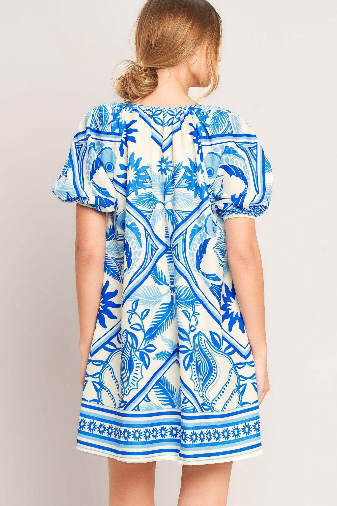BLUE LAGOON RESORT WOVEN MINI DRESS - Flying Tomato - Flyclothing LLC