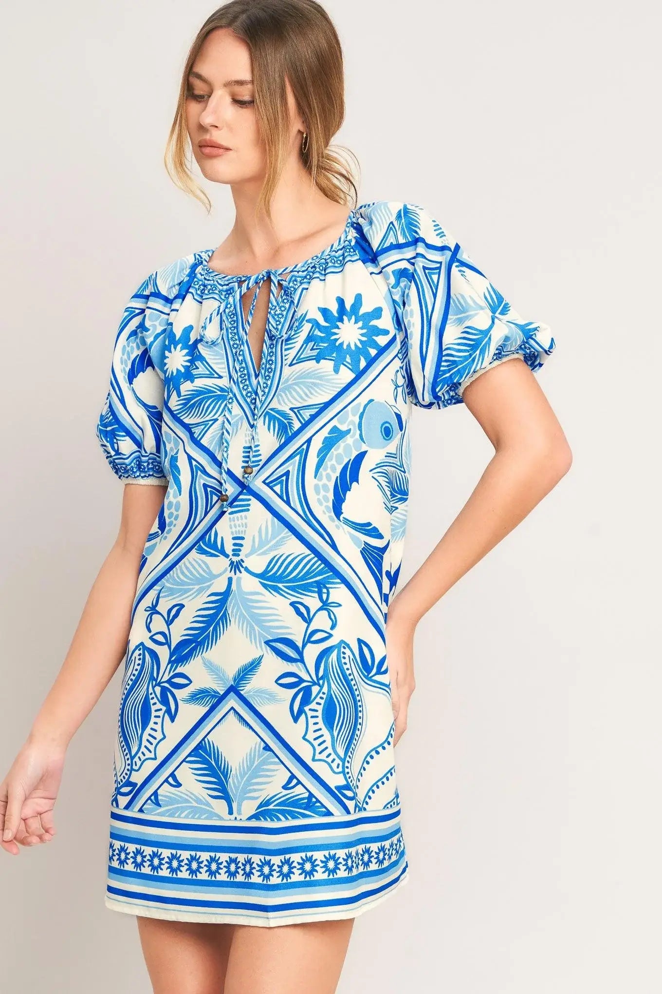 BLUE LAGOON RESORT WOVEN MINI DRESS - Flying Tomato - Flyclothing LLC