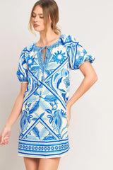 BLUE LAGOON RESORT WOVEN MINI DRESS - Flying Tomato - Flyclothing LLC