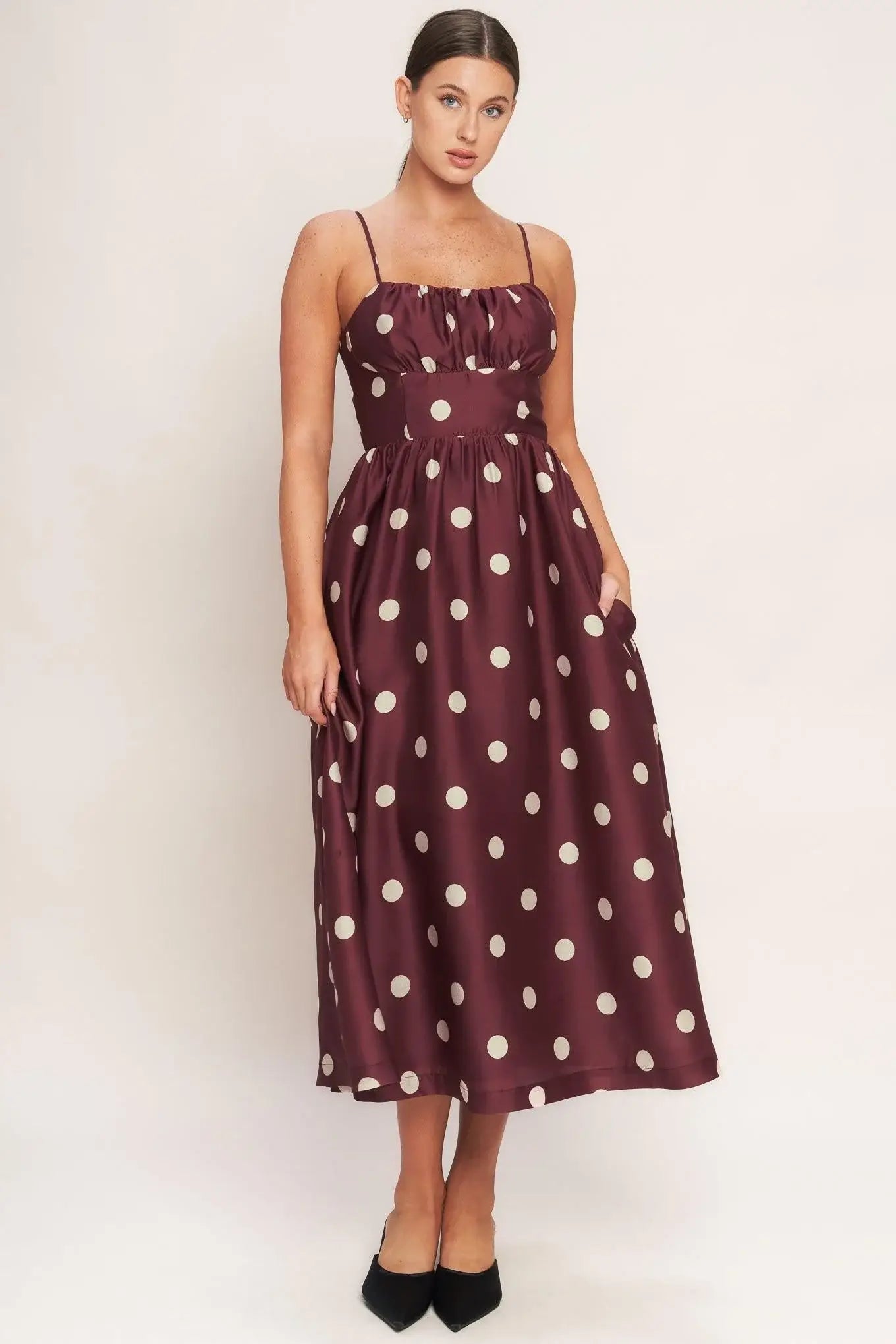 MARASCHINO CHIC WOVEN MIDI DRESS - Flying Tomato - Flyclothing LLC