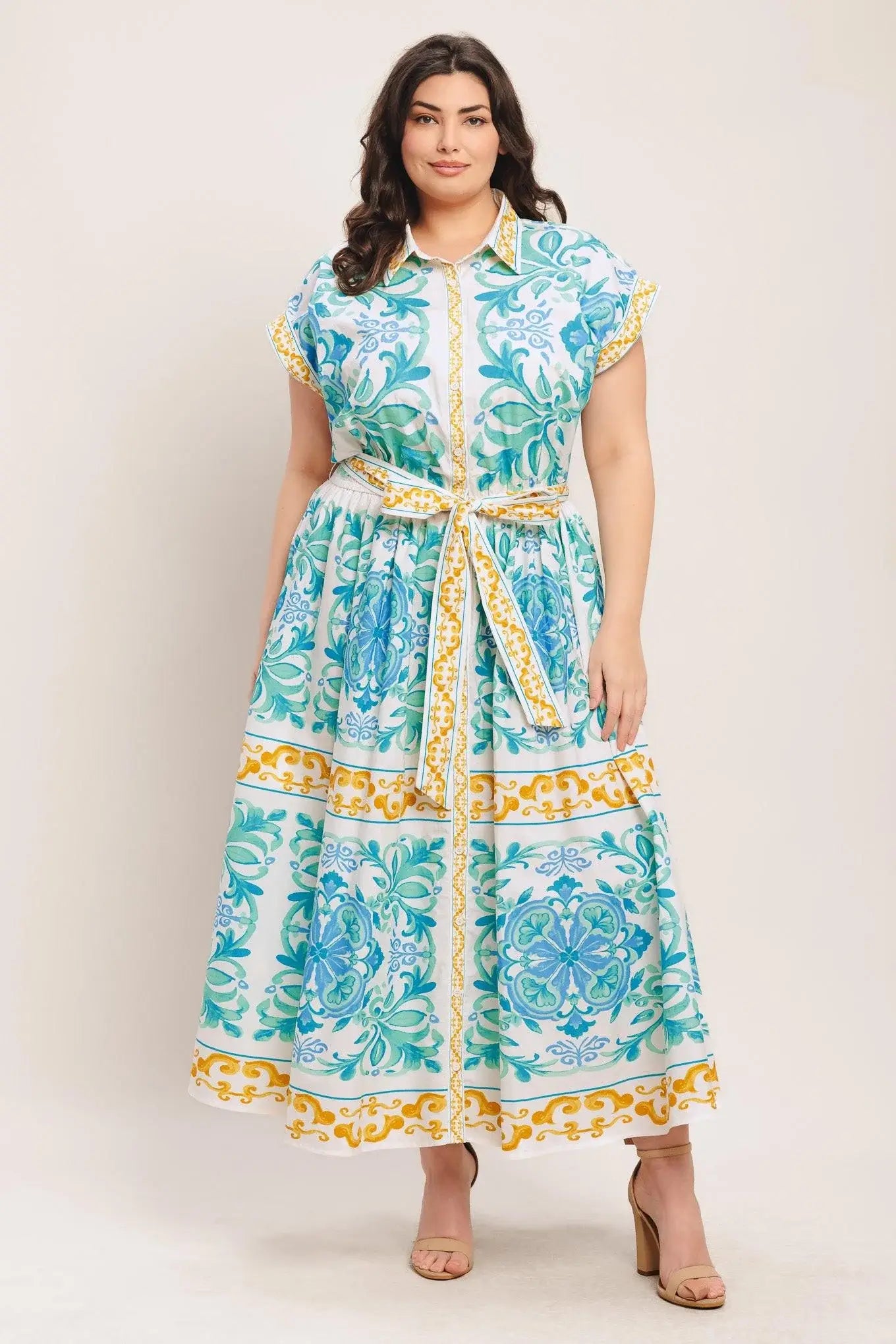 BLUE REGALIA WOVEN MIDI DRESS - Flying Tomato - Flyclothing LLC