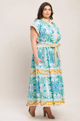 BLUE REGALIA WOVEN MIDI DRESS - Flying Tomato - Flyclothing LLC
