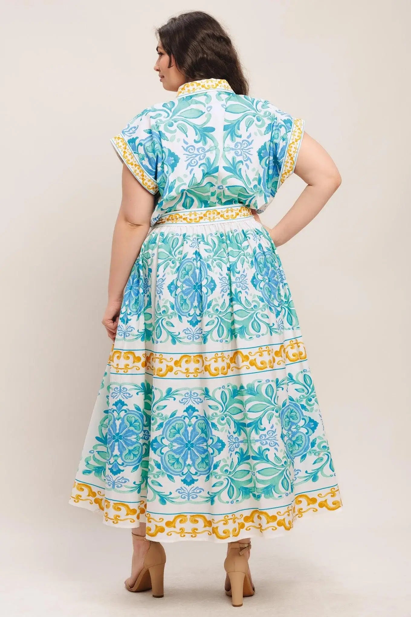 BLUE REGALIA WOVEN MIDI DRESS - Flying Tomato - Flyclothing LLC