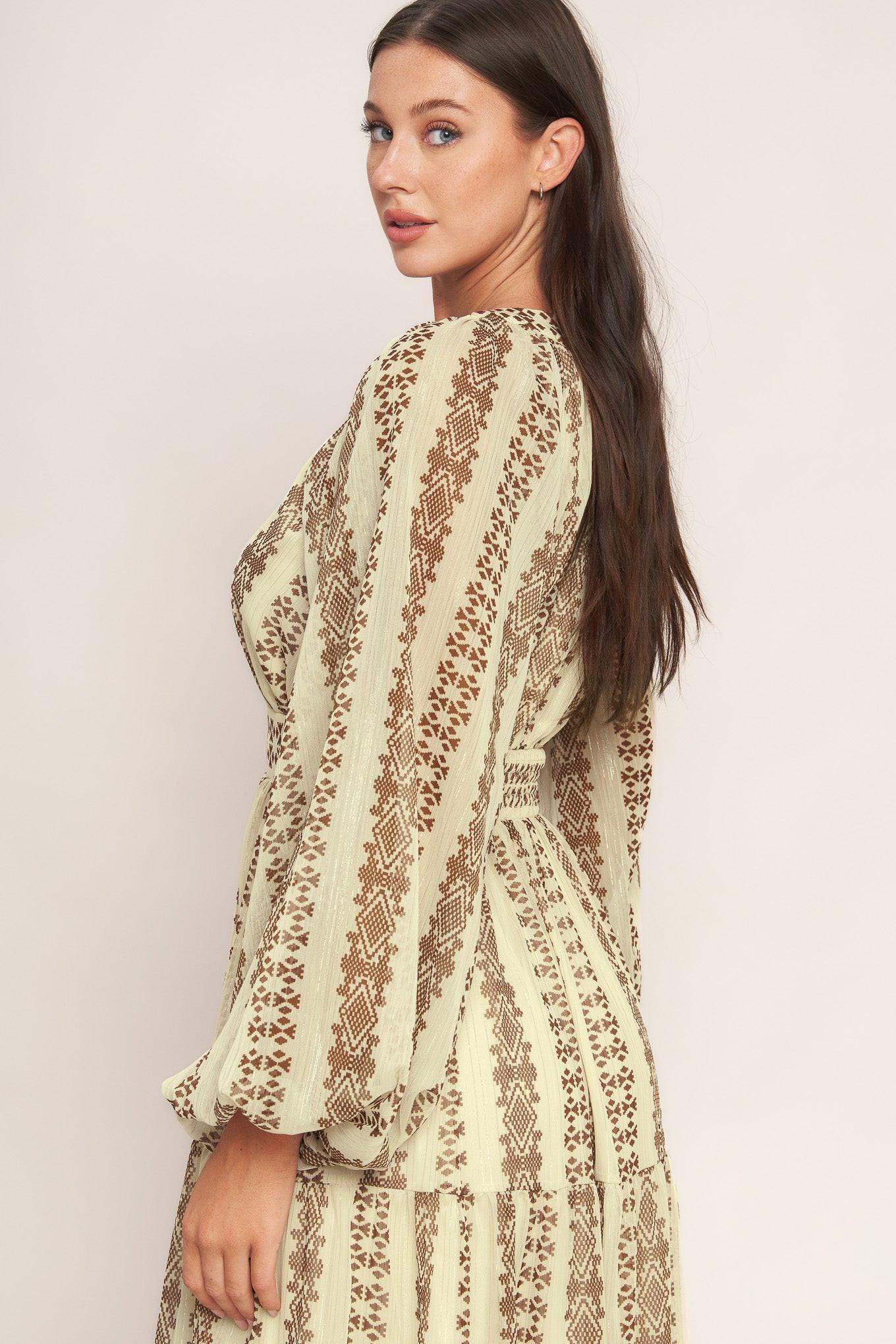 TRIBAL WHISPER WOVEN MIDI DRESS - Flying Tomato - Flyclothing LLC