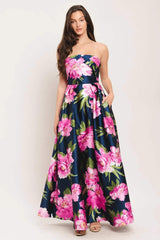 LUNA FLORA WOVEN MAXI DRESS - Flying Tomato - Flyclothing LLC