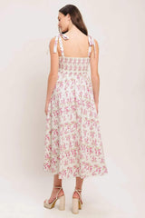 PETALS & PROMISES WOVEN MIDI DRESS - Flying Tomato - Flyclothing LLC