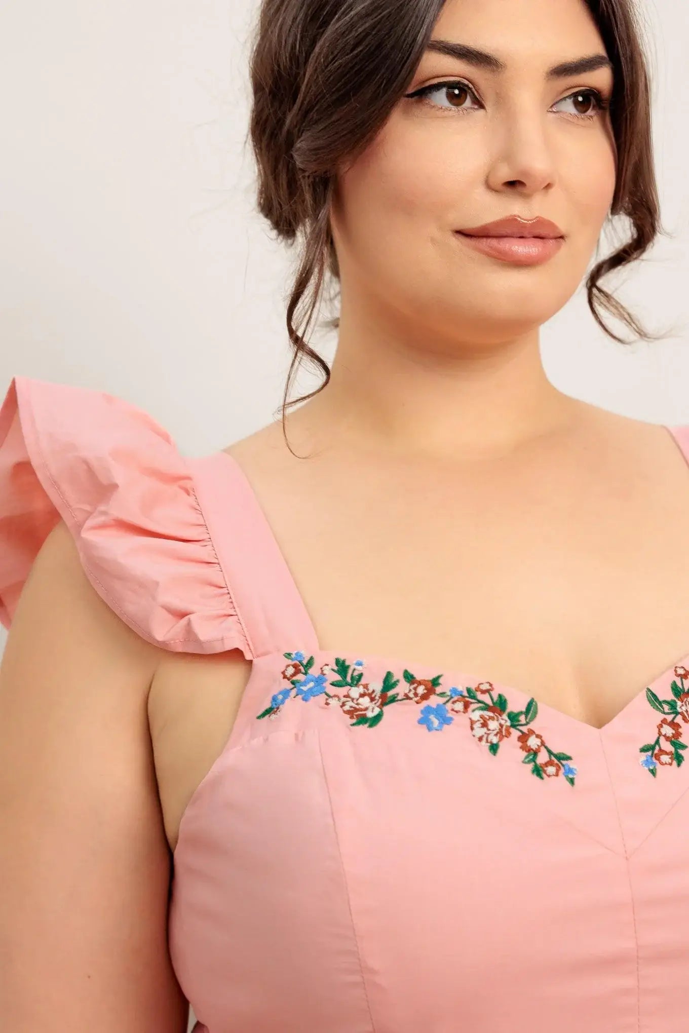 BLUSHED WITH LOVE WOVEN MIDI DRESS - Flying Tomato - Flyclothing LLC
