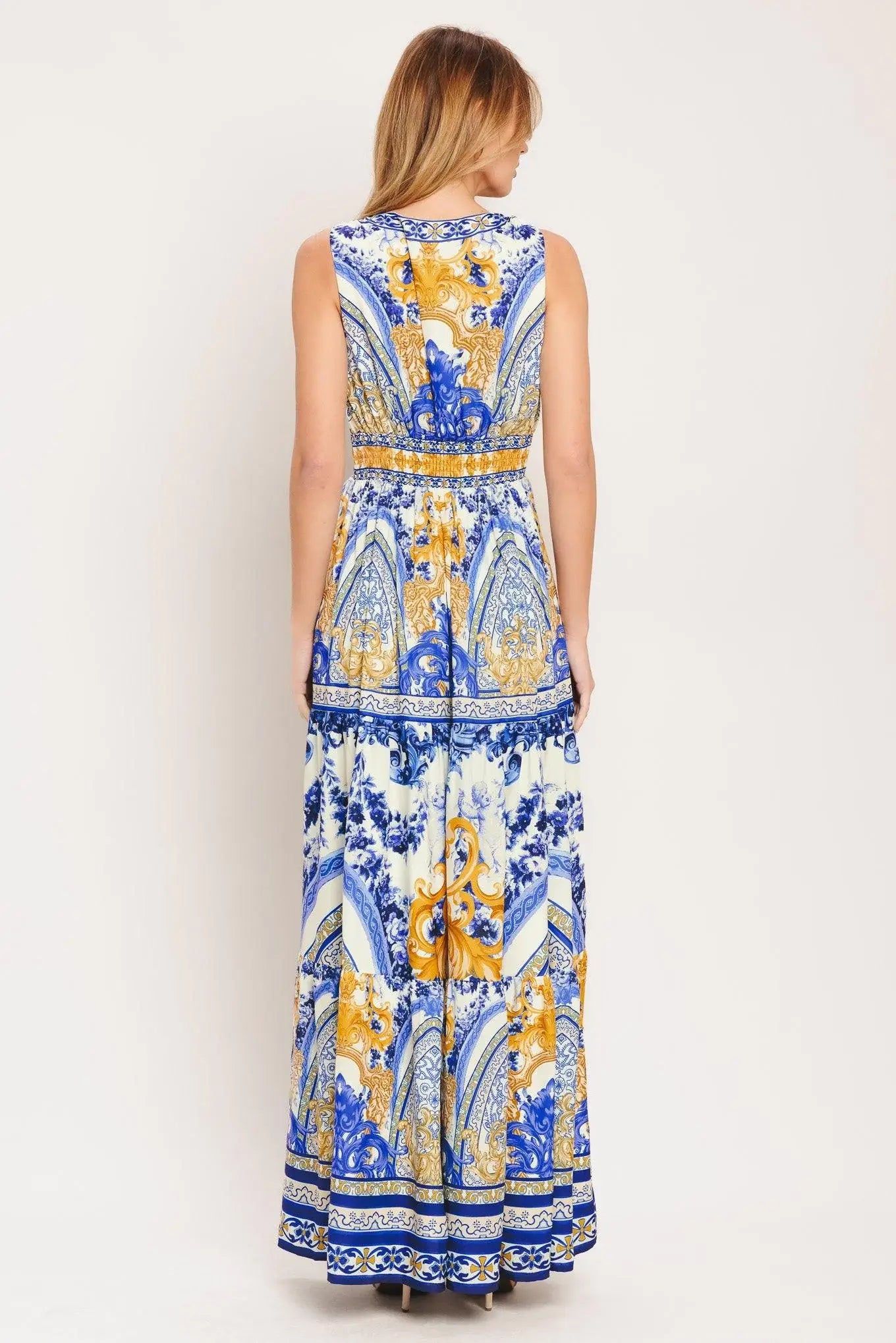 AZURE PALAZZO WOVEN MAXI DRESS - Flying Tomato - Flyclothing LLC