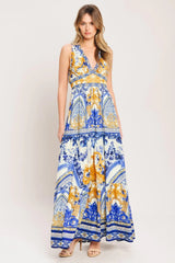 AZURE PALAZZO WOVEN MAXI DRESS - Flying Tomato - Flyclothing LLC