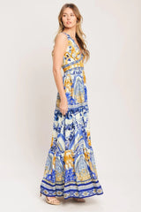 AZURE PALAZZO WOVEN MAXI DRESS - Flying Tomato - Flyclothing LLC