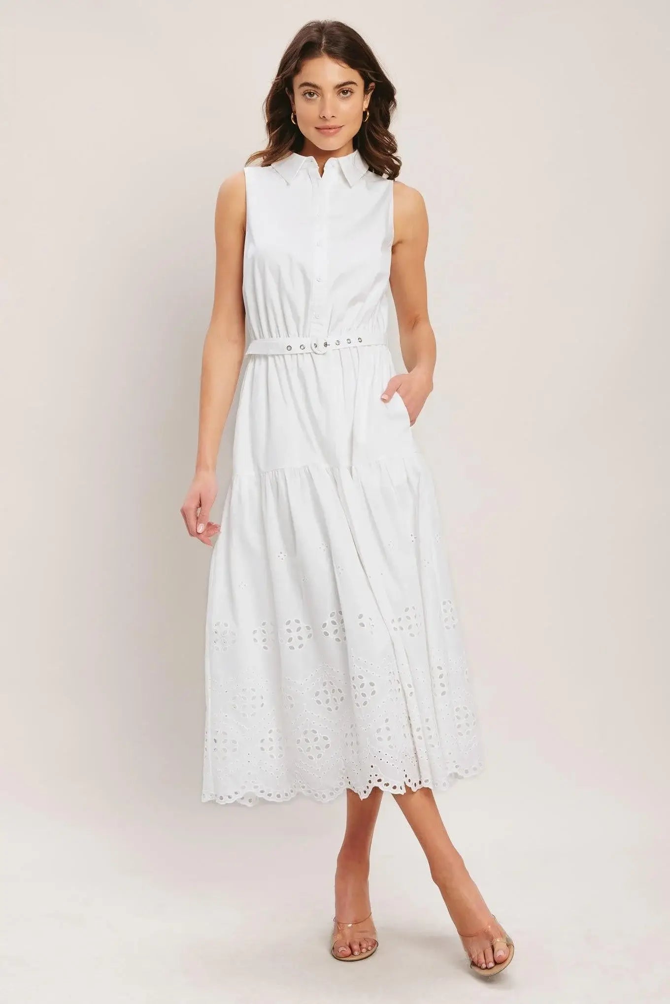 HAMPTONS SUMMER WOVEN MIDI DRESS - Flying Tomato - Flyclothing LLC