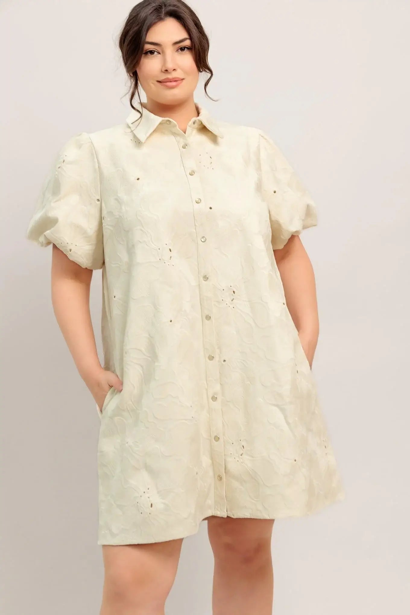 BREATHABLE WEAVE WOVEN MINI DRESS - Flying Tomato - Flyclothing LLC